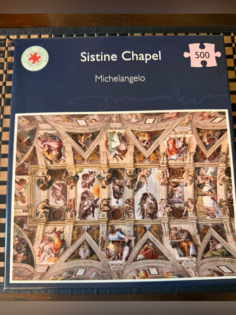 Sistine Chapel Michelangelo 500-Piece Puzzle - Navy Blue Box